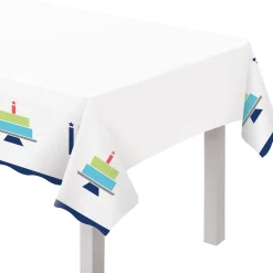 Modern Birthday Plastic Tablecover, 54in x 102in