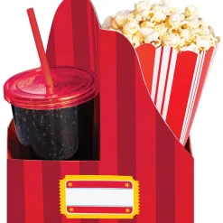 Movie Night Cardstock Snack Trays with Handle & Drink Holder, 10ct
