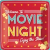 Movie Night Square Paper Dinner Plates, 10in, 20ct