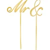 Mr. & Gold Cake Toppers 2ct