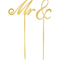 Mr. & Gold Cake Toppers 2ct