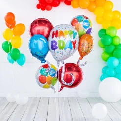 Multicolor Birthday Celebration Foil Balloon Bouquet
