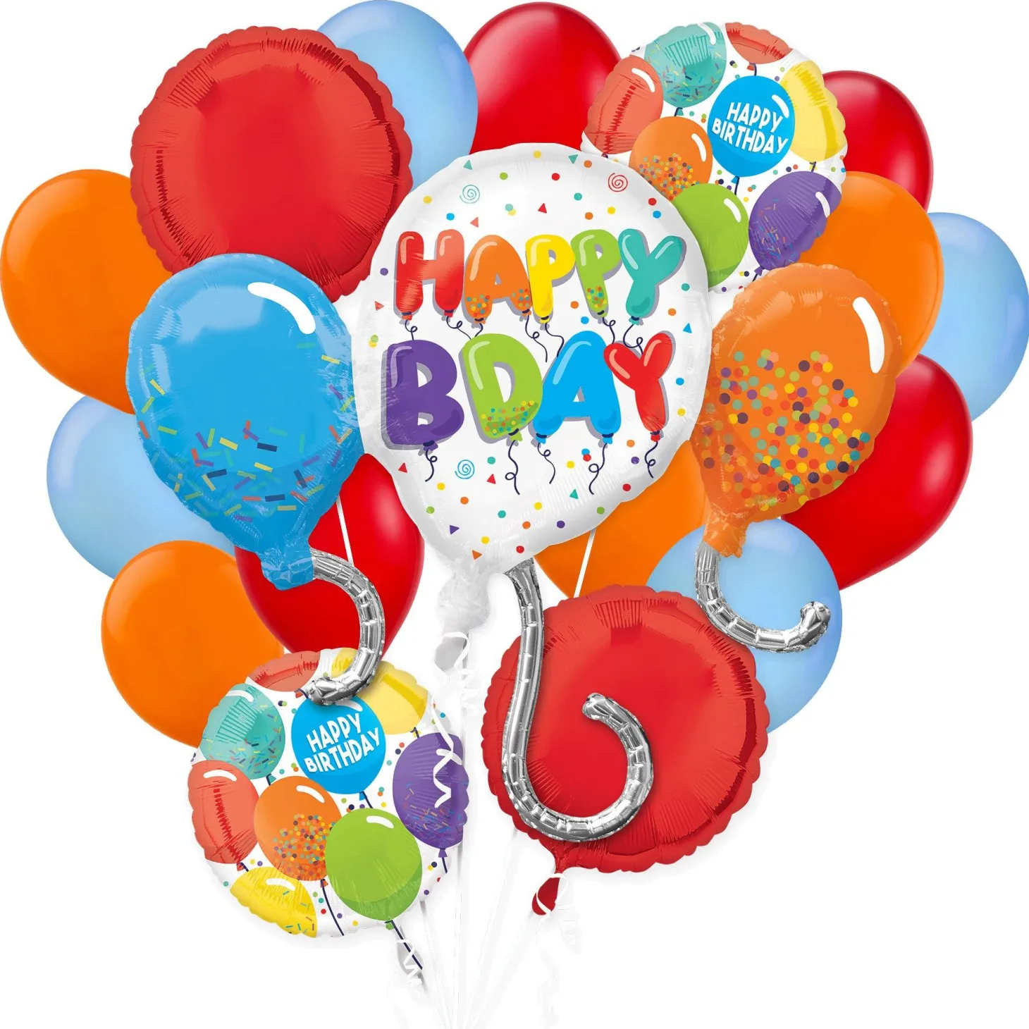 Multicolor Birthday Celebration Foil Balloon Bouquet