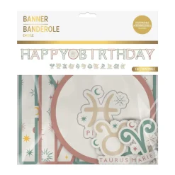 Mystical Astrology Letter Banner with Zodiac Signs