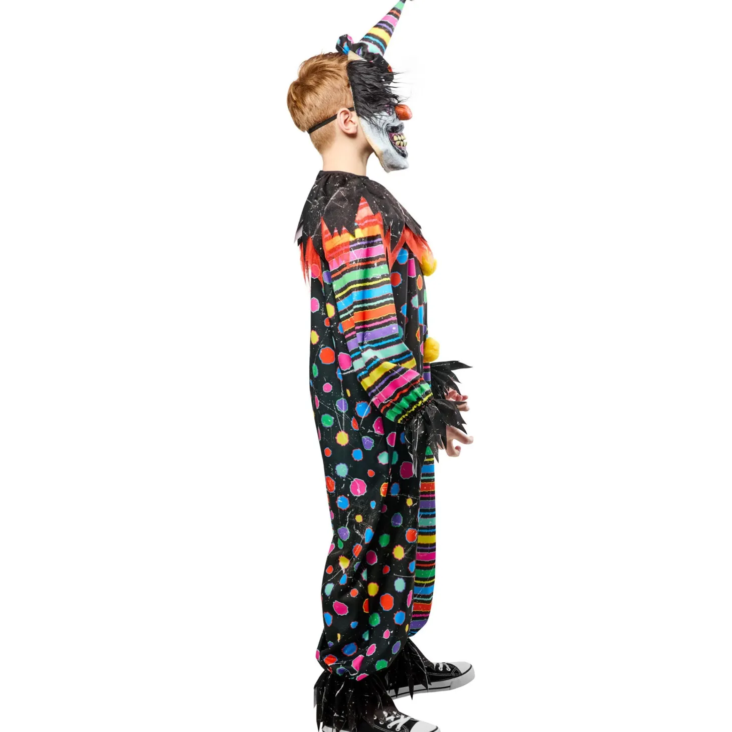 Neon Creepy Clown Costume for Boys