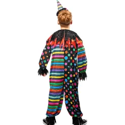 Neon Creepy Clown Costume for Boys