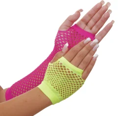 Neon Fishnet Gloves