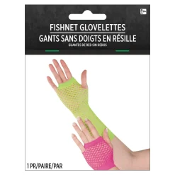 Neon Fishnet Gloves