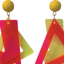Neon 80s Lightning Bolt Earrings