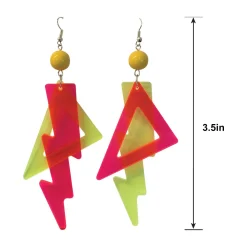 Neon 80s Lightning Bolt Earrings