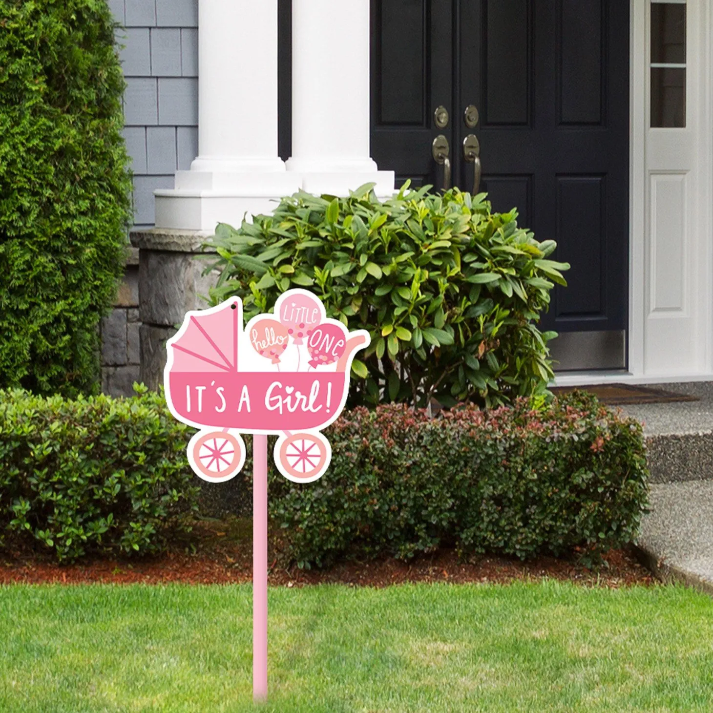 Oh Baby! Carriage Baby Shower Plastic Yard Sign, 15in x 25in, Assorted Colors