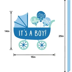 Oh Baby! Carriage Baby Shower Plastic Yard Sign, 15in x 25in, Assorted Colors