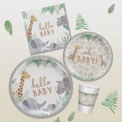 Oh Baby Soft Jungle Baby Shower Paper Dessert Plates, 7in, 8ct