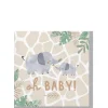 Oh Baby Soft Jungle Baby Shower Paper Beverage Napkins, 5in, 16ct