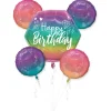 Ombre Sparkle Birthday Foil Balloon Bouquet, 5pc