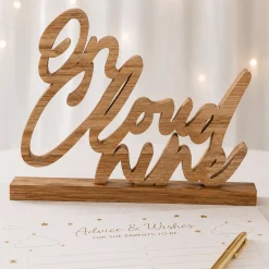 On Cloud Nine MDF Table Sign, 10in x 8.3in - Over the Moon