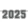 Oversized 12ft White & Black 2025 Graduation Felt Banner