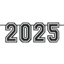 Oversized 12ft White & Black 2025 Graduation Felt Banner