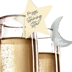 Over the Moon Baby Shower Acrylic Drink Charms, 10ct