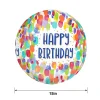 Painterly Dots Happy Birthday Orbz Balloon, 15in x 16in