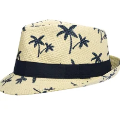 Palm Tree Straw Fedora