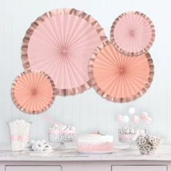 Paper Fan Decorations, 4ct, Assorted Colors