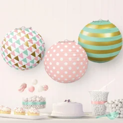 Paper Lanterns, 3ct, Assorted Colors