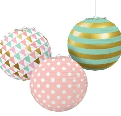 Paper Lanterns, 3ct, Assorted Colors