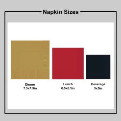 Paper Lunch Napkins, 6.5in, Assorted Colors, Multiple Counts