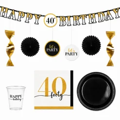 Party of the Ages Milestone Birthday Party Kit, Ages 40-80, 16 Guests