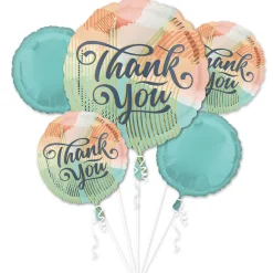 Pastel Clouds Thank You Foil Balloon Bouquet, 5pc