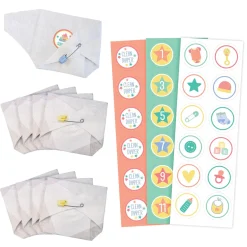 Pastel Stars 3-in-1 Diaper Baby Shower Game