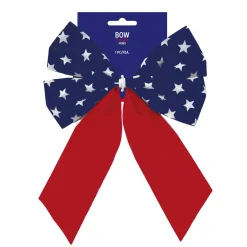 Patriotic Flocked Bow, Multiple Sizes