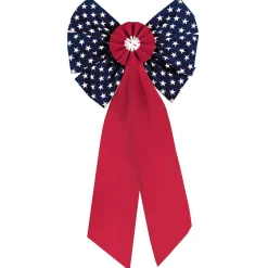 Patriotic Flocked Bow, Multiple Sizes