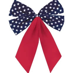Patriotic Flocked Bow, Multiple Sizes