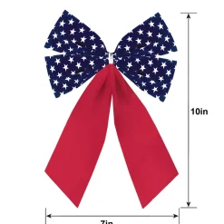 Patriotic Flocked Bow, Multiple Sizes