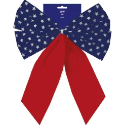 Patriotic Flocked Bow, Multiple Sizes