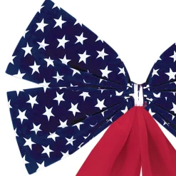 Patriotic Flocked Bow, Multiple Sizes