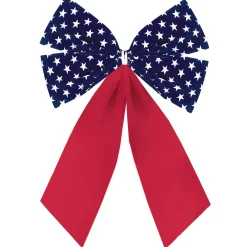 Patriotic Flocked Bow, Multiple Sizes