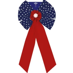 Patriotic Flocked Bow, Multiple Sizes