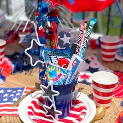 Patriotic Red, White & Blue Star Silly Straws 10ct