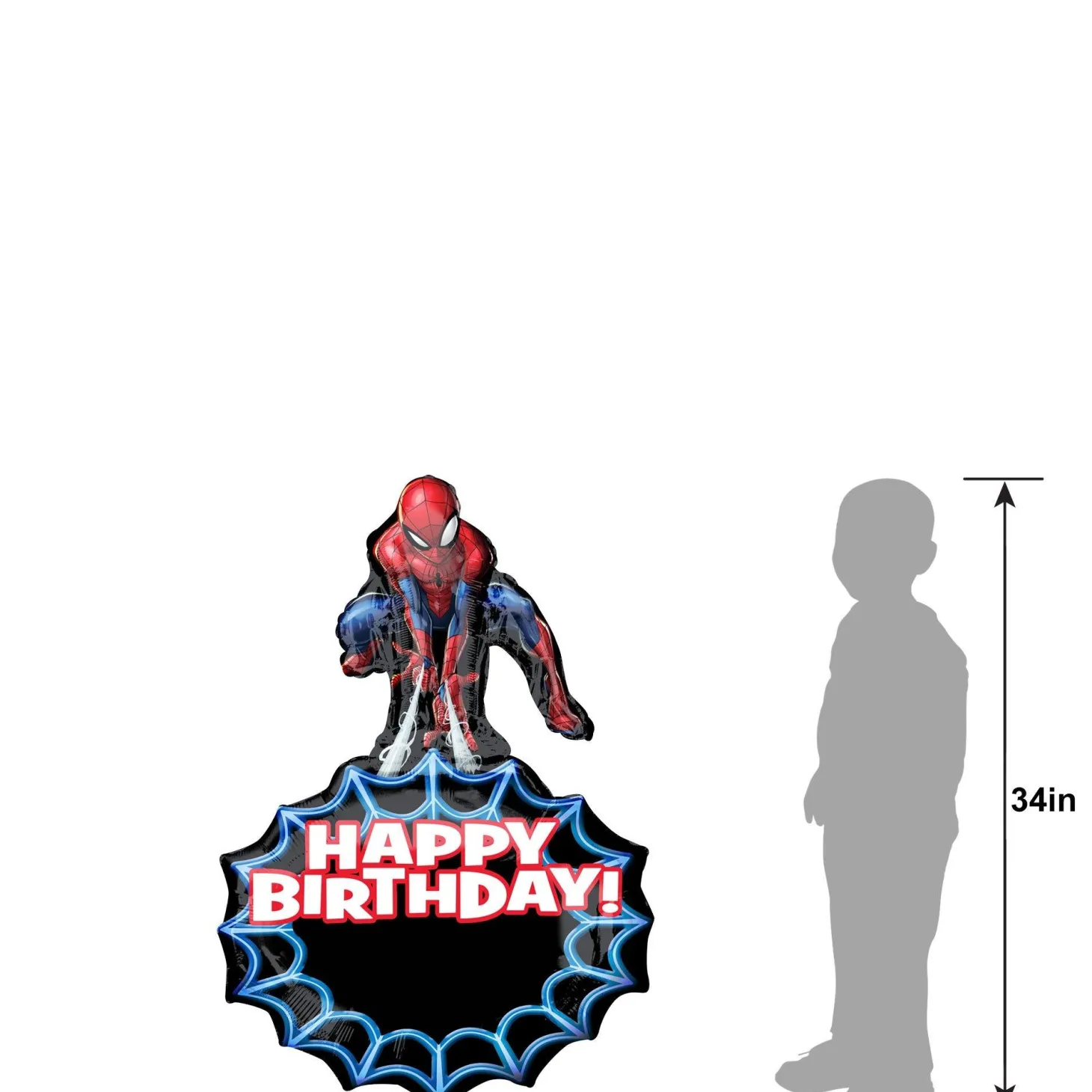 Personalized Spider-Man Birthday Balloon Kit 23in x 34in