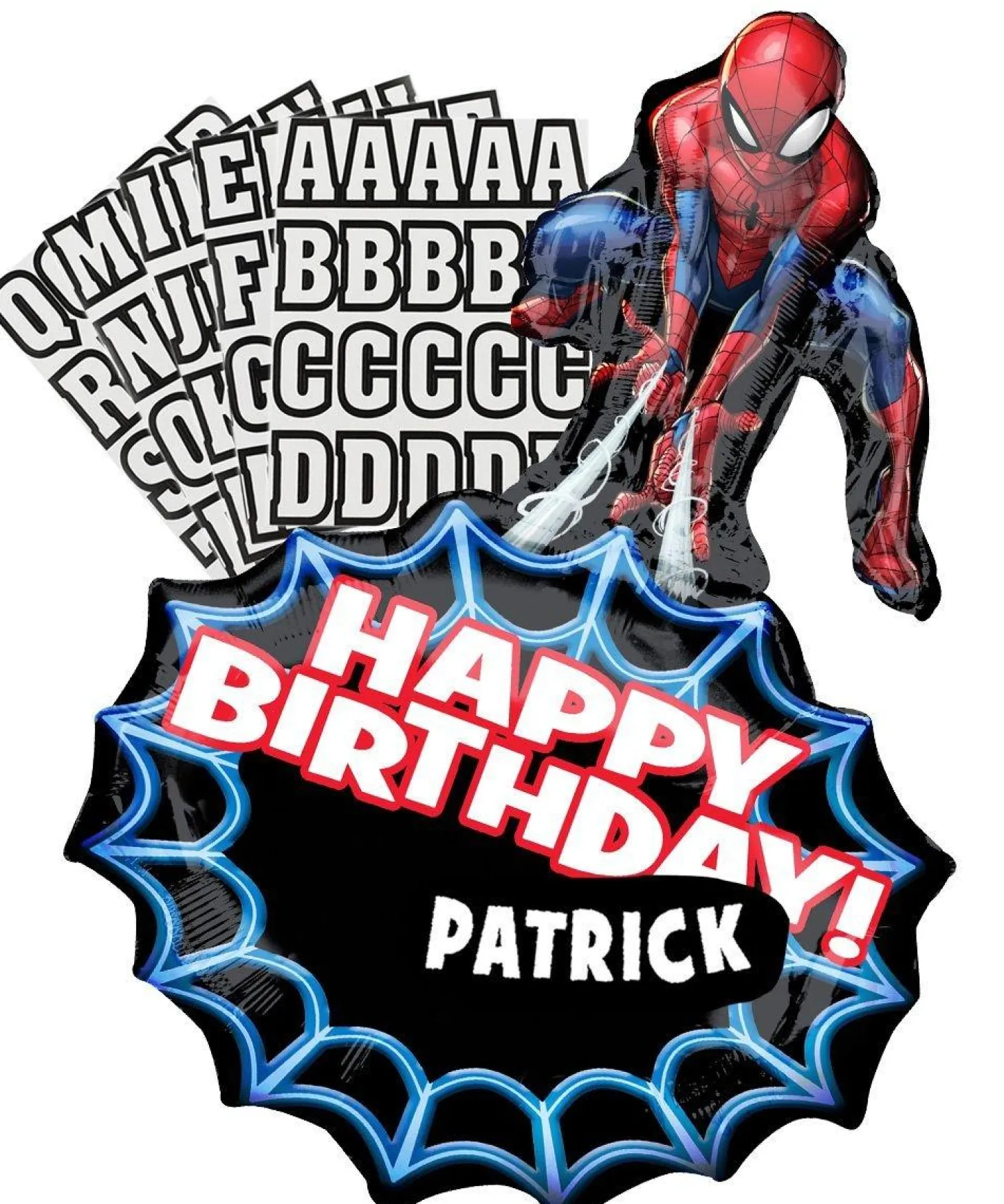 Personalized Spider-Man Birthday Balloon Kit 23in x 34in