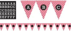 Picnic Party Red Gingham Personalized Pennant Banner