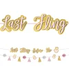 Pink and Gold Bridal Party Last Fling Before the Ring Banner with Accent Banner, 2 pc, 12ft