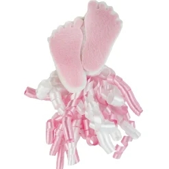 Pink Felt Baby Feet Curly Bow