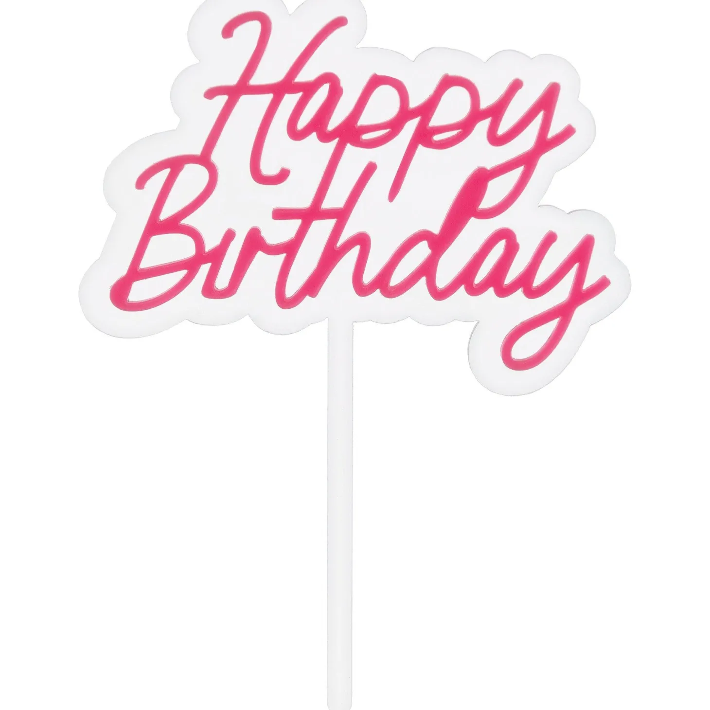 Pink Happy Birthday Cake Topper