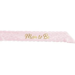 Pink Lace Mom to Be Sash, 28.5in, Assorted Colors