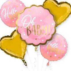 Pink Oh Baby Baby Shower Balloon Bouquet 5pc