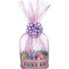Pink Plastic Gift Basket Bags 2ct